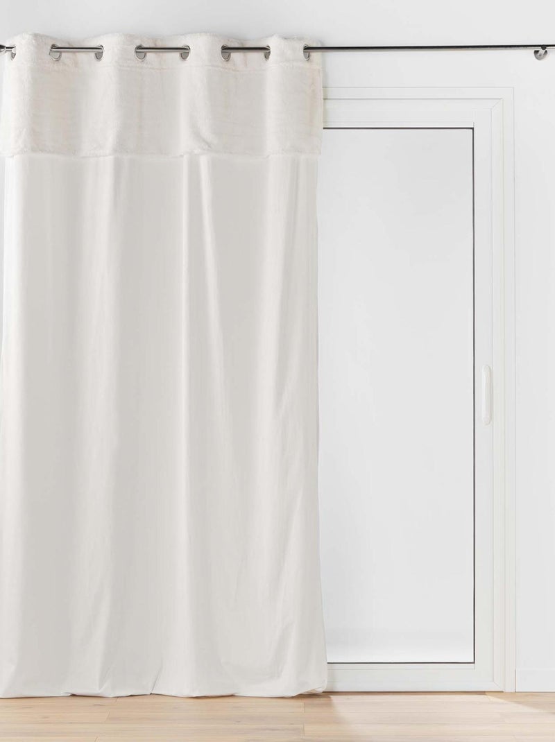 Rideau polaire doudou à œillets Beige - Kiabi