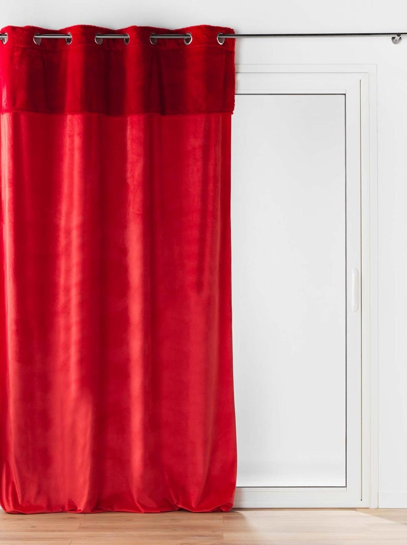 Rideau polaire doudou à œillets Rouge - Kiabi