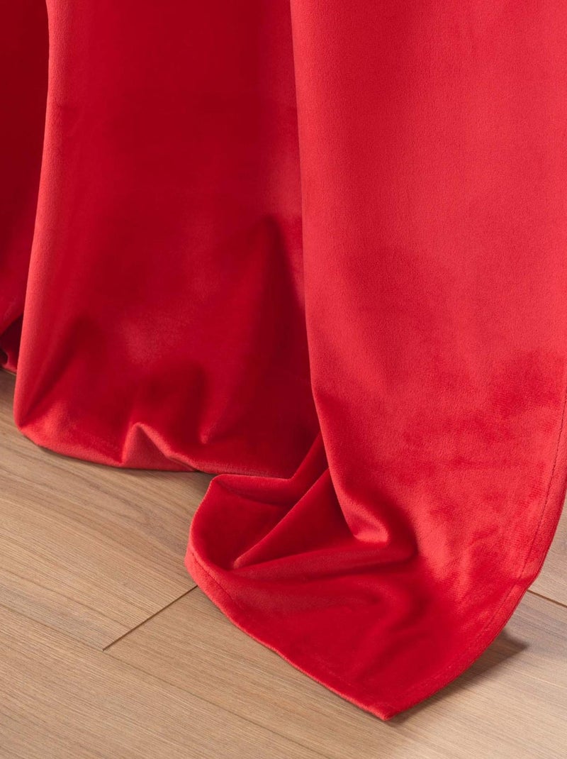 Rideau polaire doudou à œillets Rouge - Kiabi