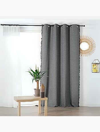 Rideau poly-laine avec franges sur les bords