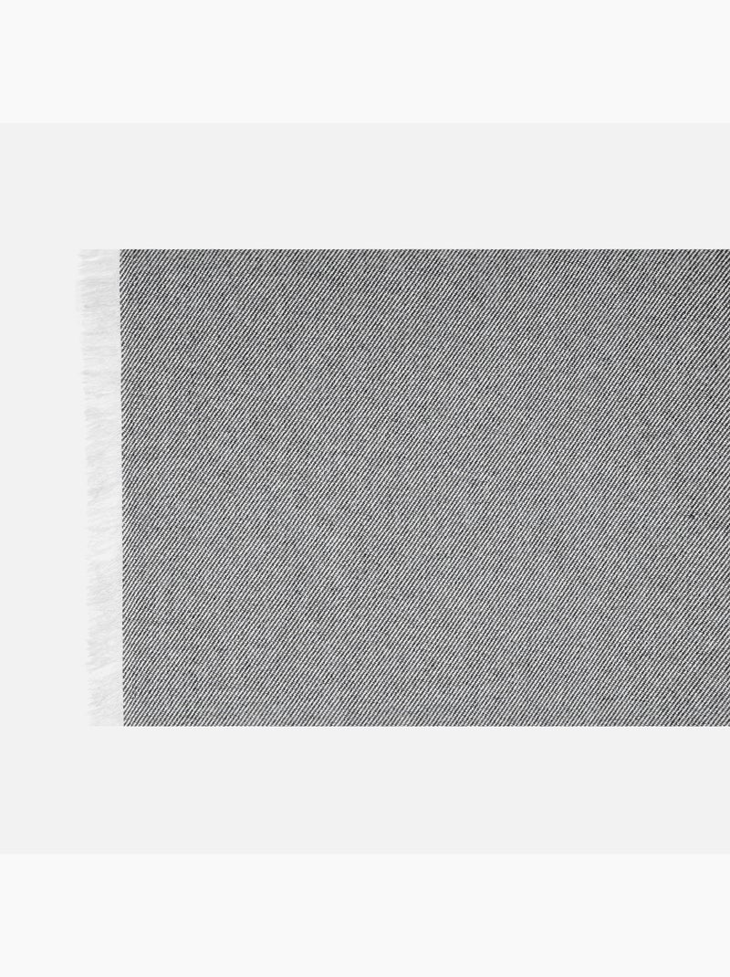 Rideau poly-laine avec franges sur les bords Gris - Kiabi
