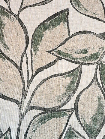 Rideau poly-lin imprimé feuilles aquarelle