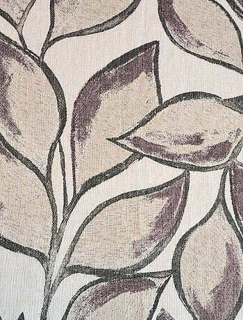 Rideau poly-lin imprimé feuilles aquarelle