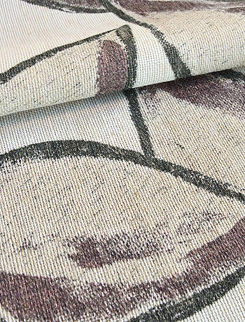 Rideau poly-lin imprimé feuilles aquarelle