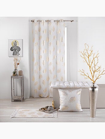 Rideau print feuilles dorées
