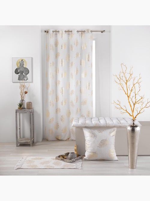 Rideau print feuilles dorées - Kiabi