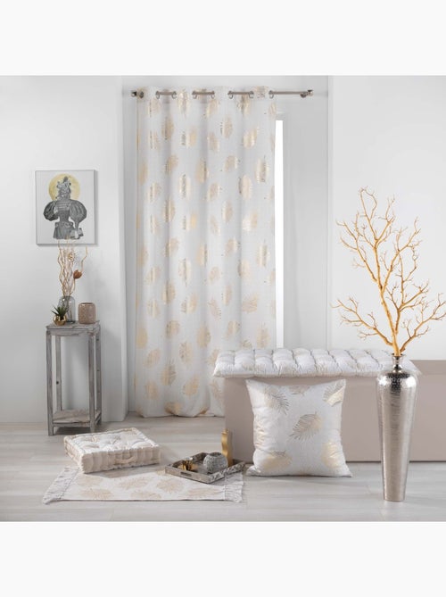 Rideau print feuilles dorées - Kiabi
