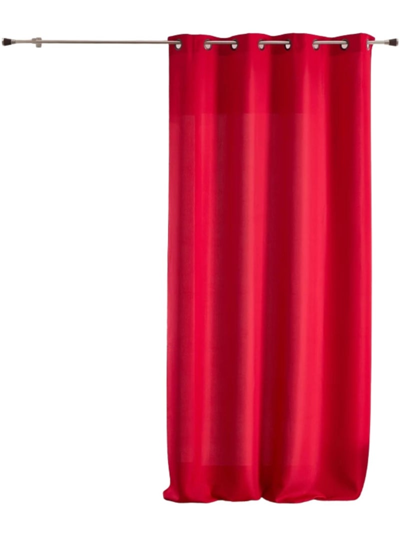 Rideau rouge à œillets Rouge - Kiabi