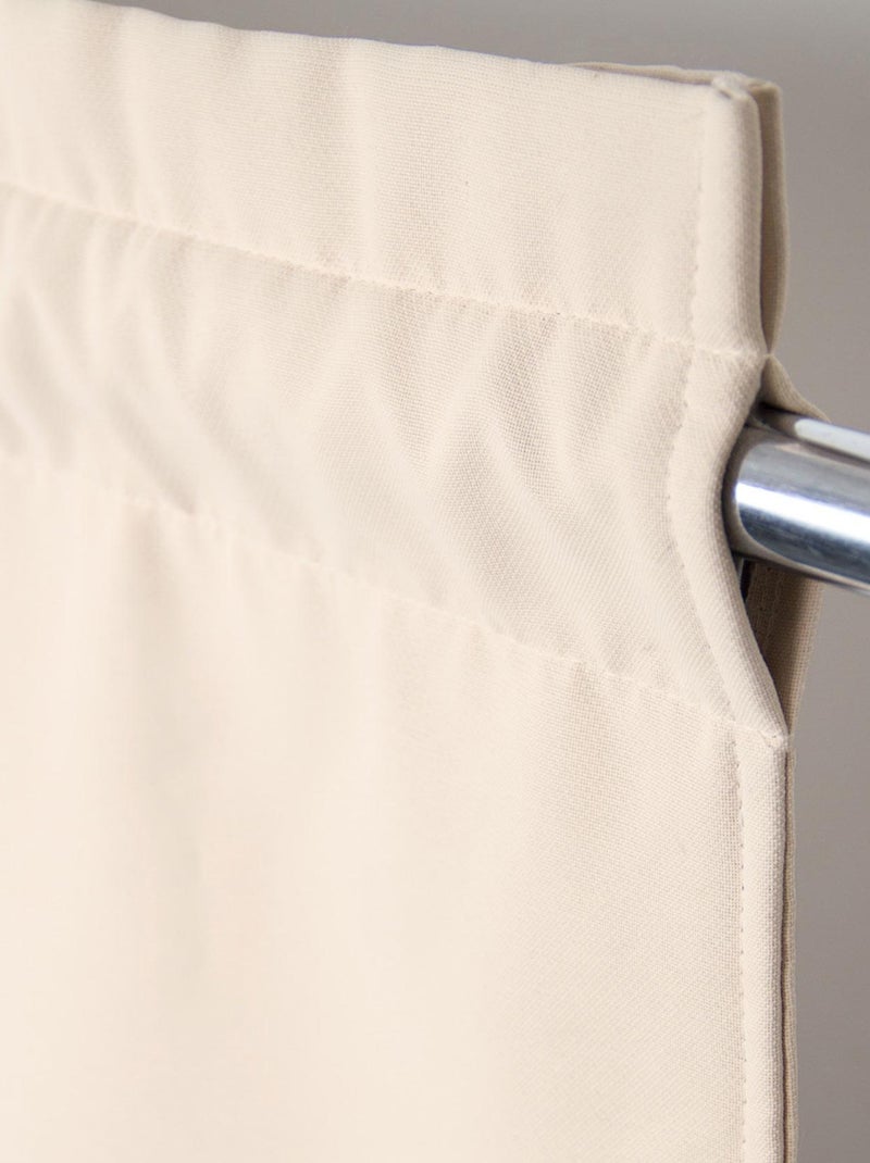Rideau Séparateur de Pièce à galon et ourlet Beige - Kiabi