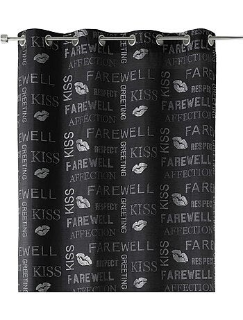 Rideau shantung à paillettes et motifs imprimés