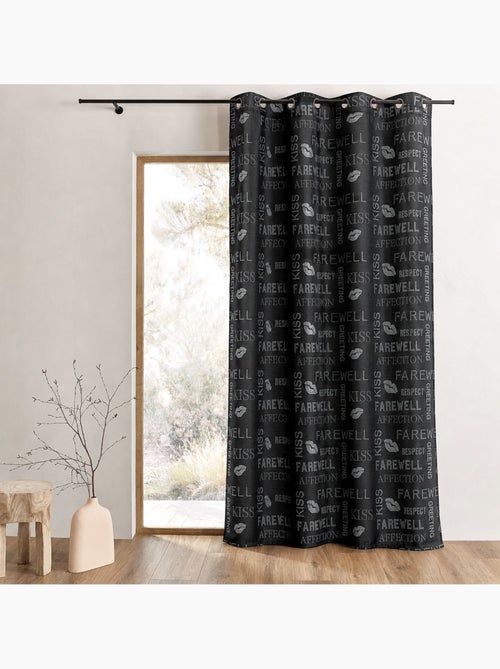 Rideau shantung à paillettes et motifs imprimés - Kiabi
