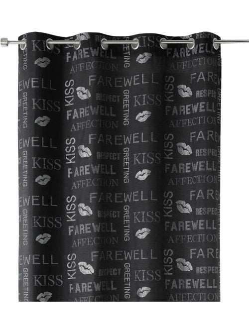Rideau shantung à paillettes et motifs imprimés - Kiabi