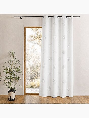 Rideau shantung imprimés motifs argent