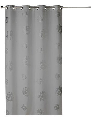 Rideau shantung imprimés motifs argent