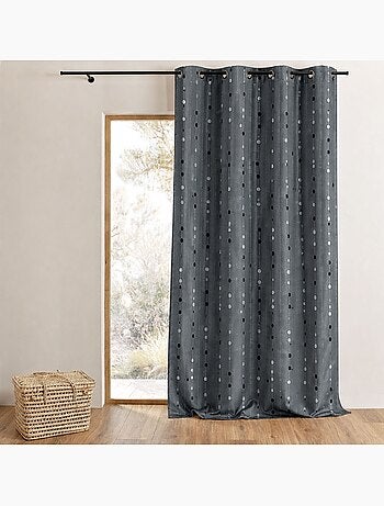 Rideau shantung motif de boules tissées