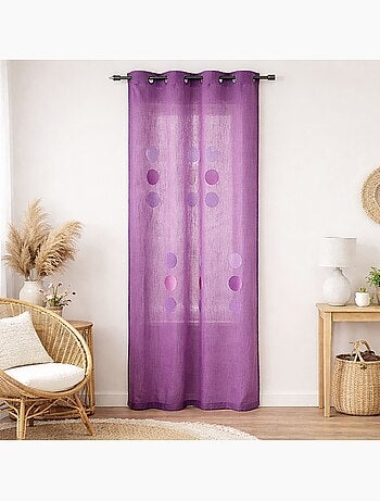 Rideau taffetas shantung à motif gros pois