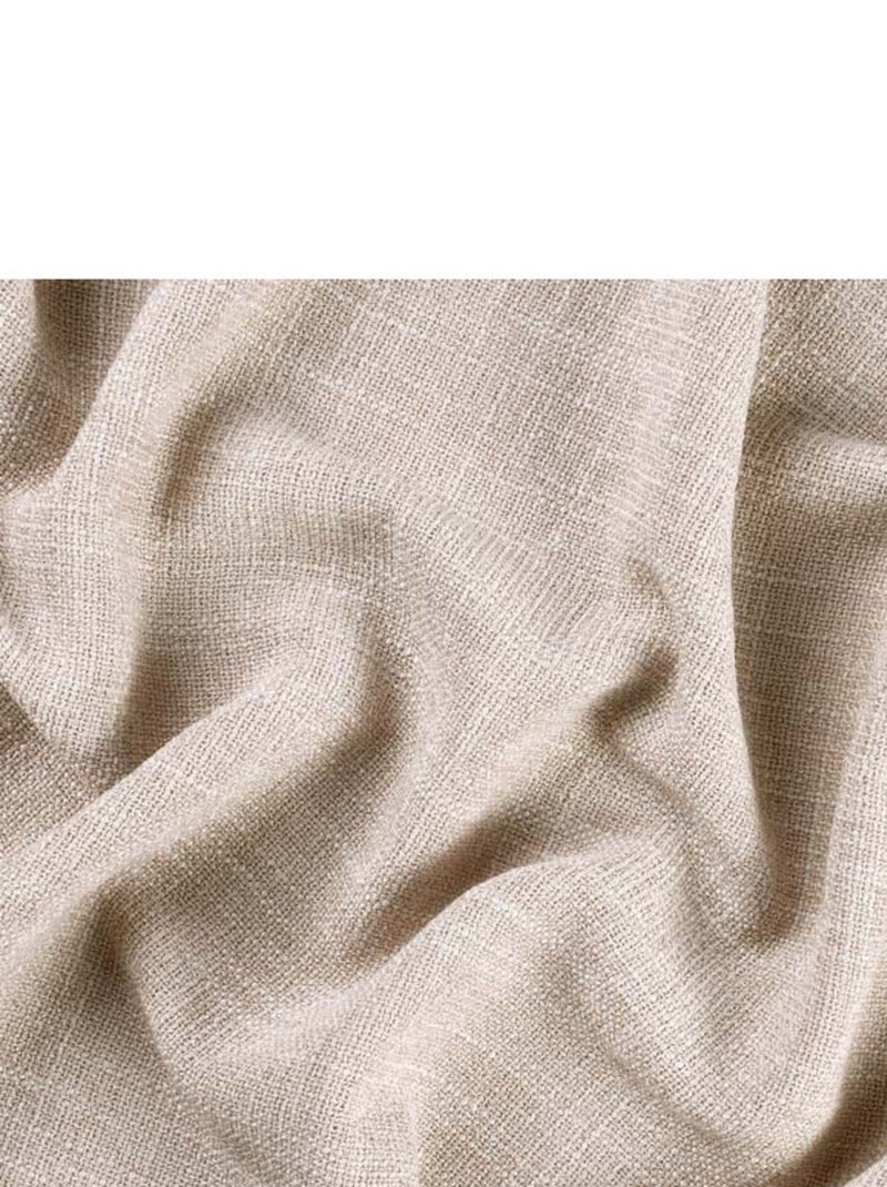 Rideau tamisant  - Effet lin authentique Beige - Kiabi