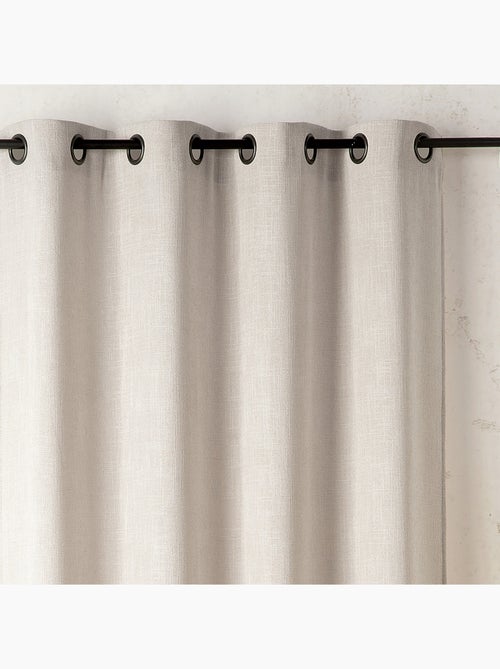 Rideau tamisant  - Effet lin authentique - Kiabi