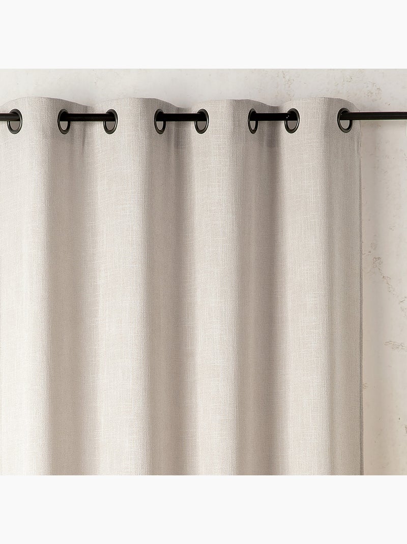 Rideau tamisant  - Effet lin authentique Ecru - Kiabi