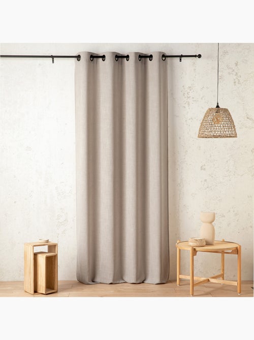 Rideau tamisant  - Effet lin authentique - Kiabi