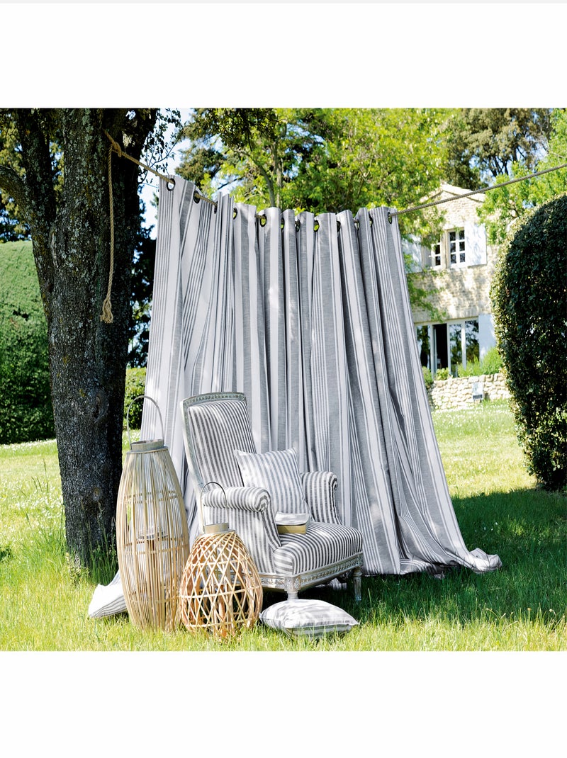 Rideau tamisant  - Effet rayures d'antan Bleu - Kiabi