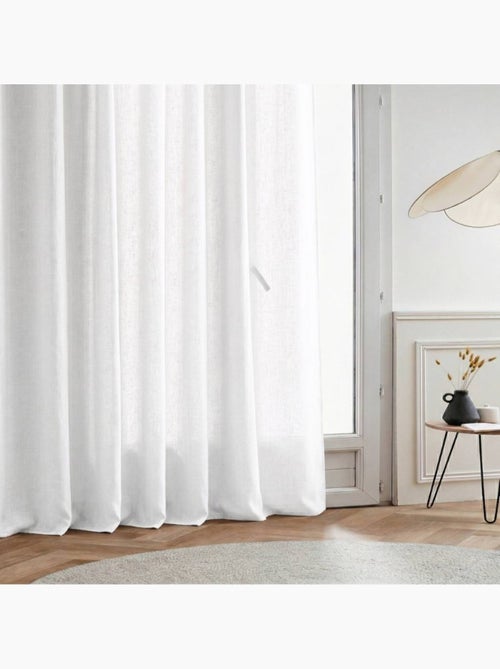Rideau tamisant 100% coton flammé 140x250cm - Kiabi