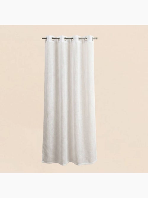 Rideau tamisant 100% coton flammé 140x250cm - Kiabi