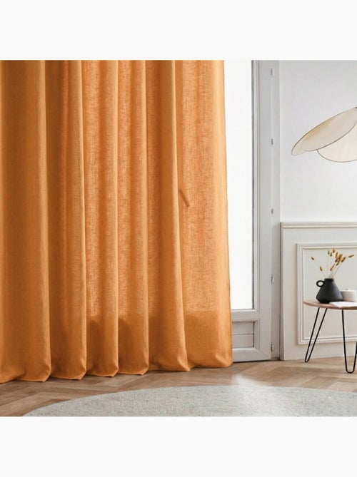 Rideau tamisant 100% coton flammé 140x250cm - Kiabi
