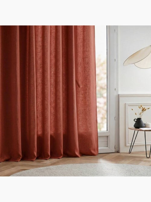 Rideau tamisant 100% coton flammé 140x250cm - Kiabi