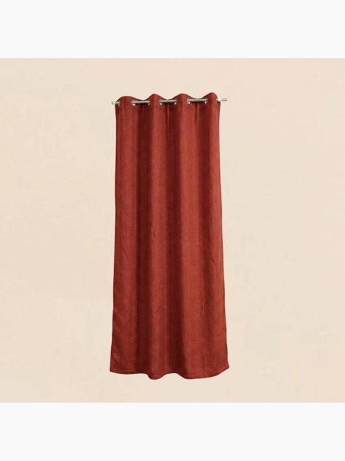 Rideau tamisant 100% coton flammé 140x250cm - Kiabi
