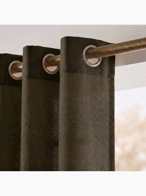 Rideau tamisant 100% coton flammé 140x250cm - Kiabi