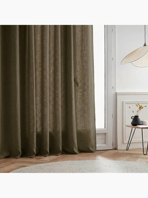 Rideau tamisant 100% coton flammé 140x250cm - Kiabi