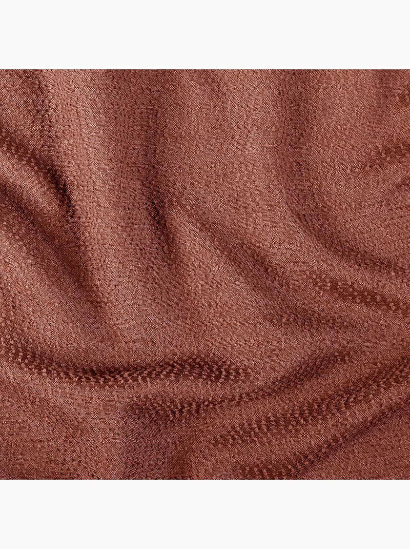 Rideau tamisant à fil texturé Terracotta - Kiabi