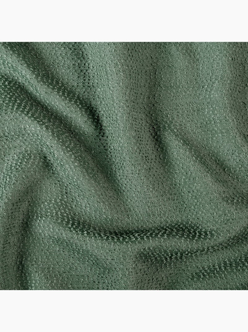 Rideau tamisant à fil texturé Vert - Kiabi