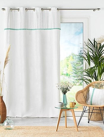 Rideau tamisant à galon frangé