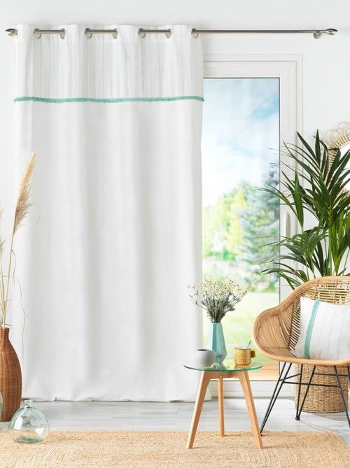 Rideau tamisant à galon frangé - Kiabi