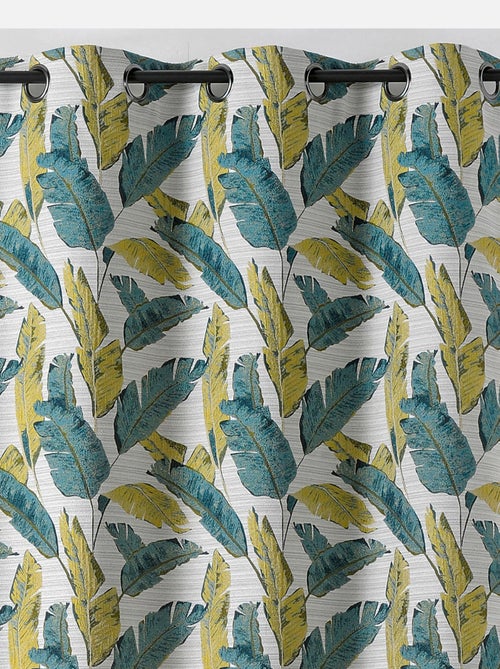 Rideau tamisant à motif plumes - Kiabi