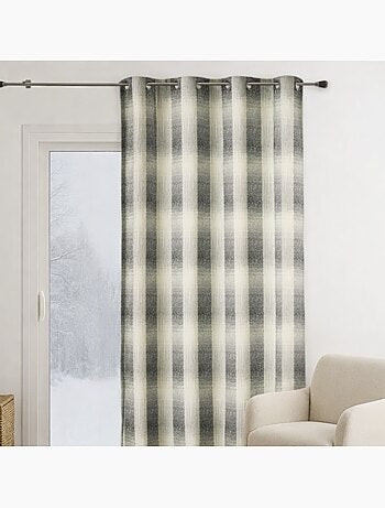 Rideau tamisant à motif quadrillé