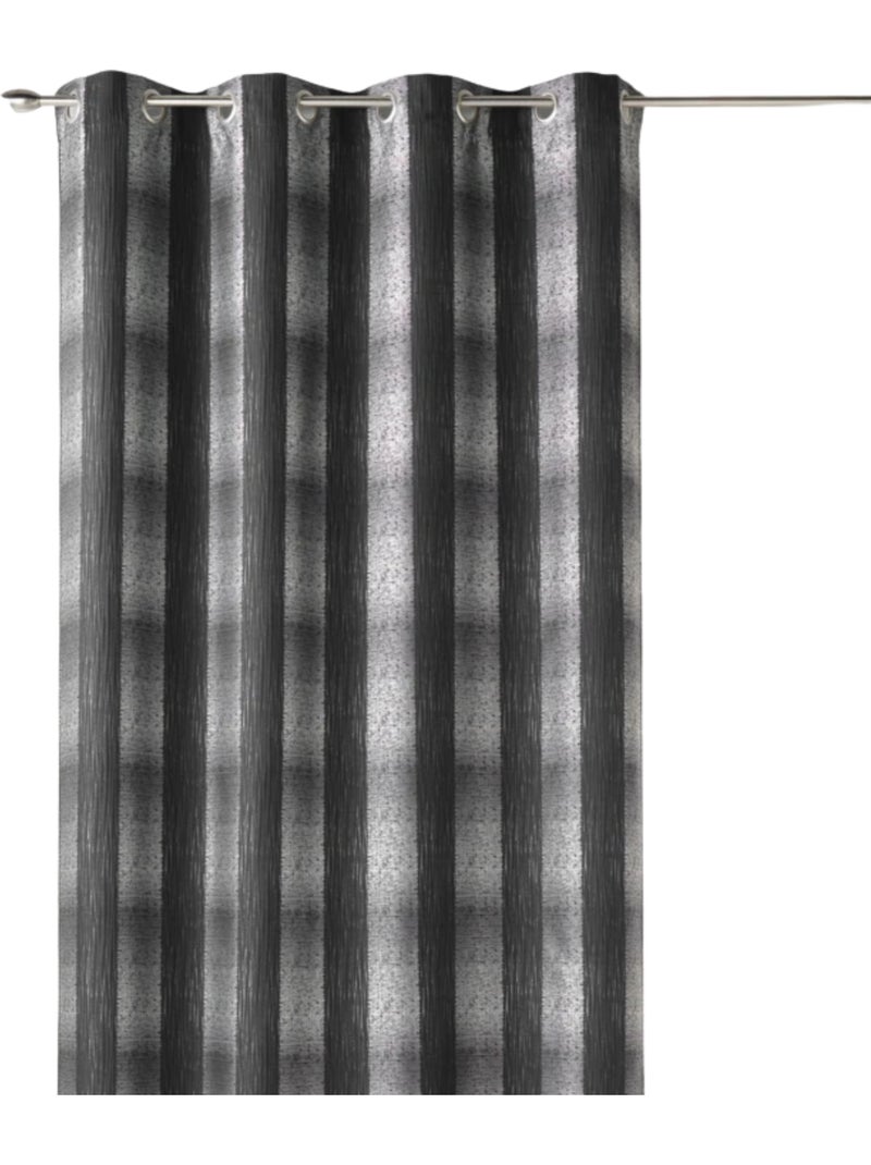 Rideau tamisant à motif quadrillé Noir - Kiabi