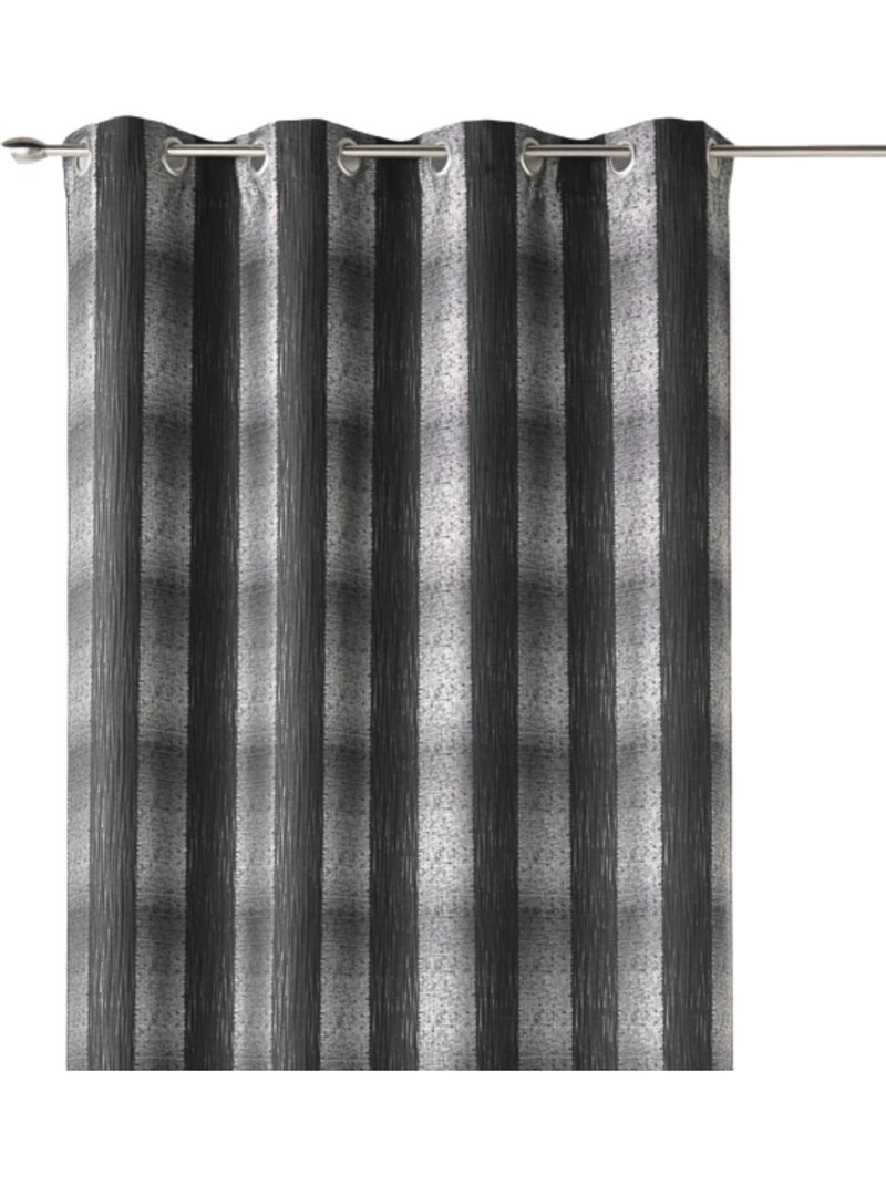 Rideau tamisant à motif quadrillé Noir - Kiabi