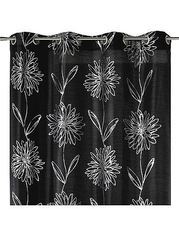 Rideau tamisant à motifs floraux métallisés