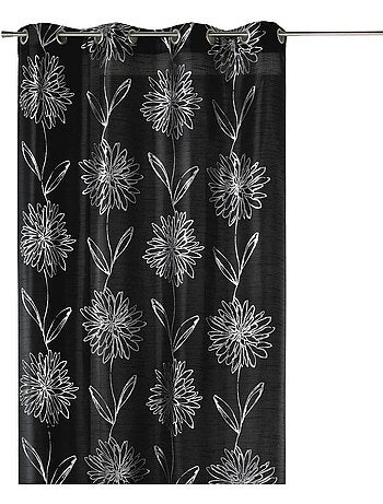 Rideau tamisant à motifs floraux métallisés