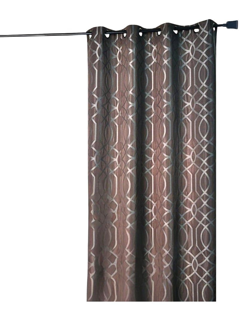 Rideau tamisant à motifs géométriques Gris clair - Kiabi