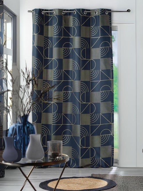 Rideau tamisant à motifs métallisés - Kiabi