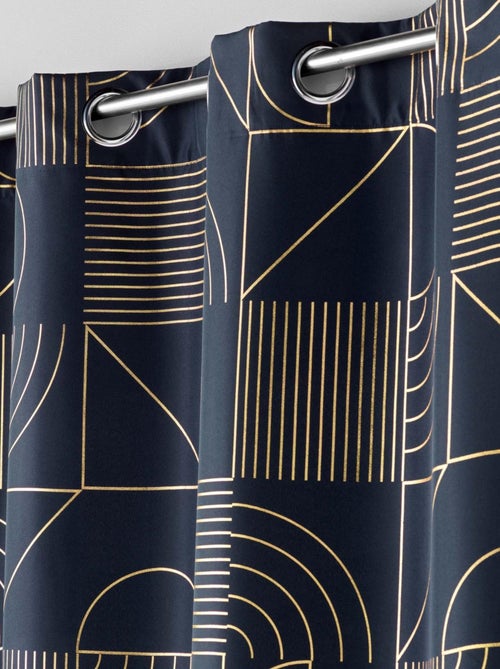 Rideau tamisant à motifs métallisés - Kiabi