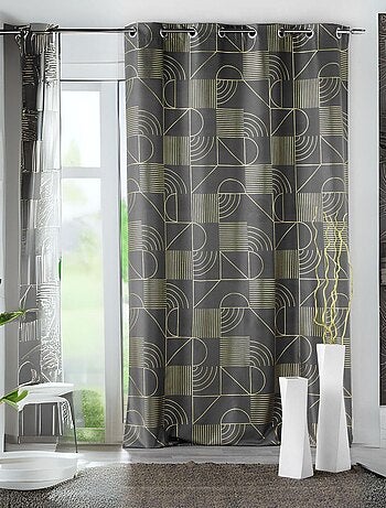 Rideau tamisant à motifs métallisés