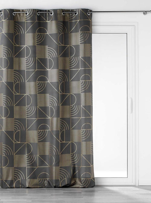 Rideau tamisant à motifs métallisés - Kiabi