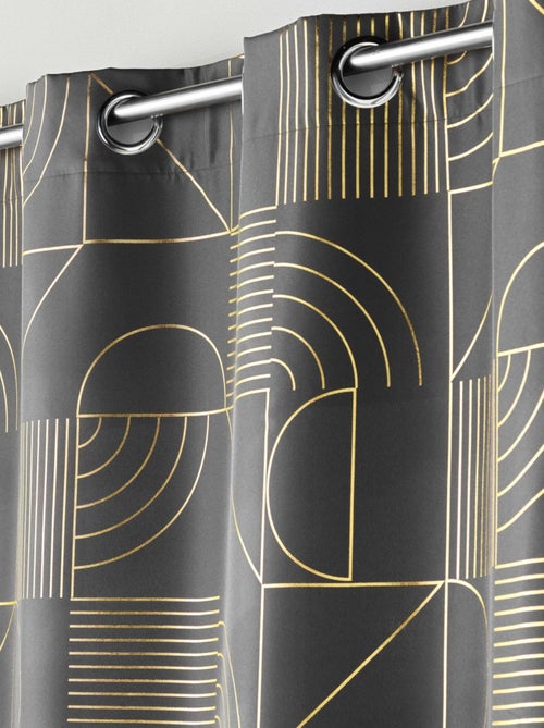 Rideau tamisant à motifs métallisés - Kiabi