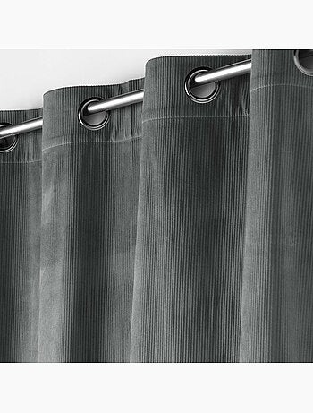 Rideau tamisant à oeillets 140 x 260 cm velours côtelé Casual Anthracite