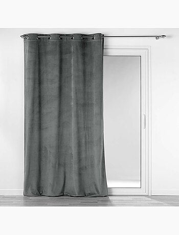 Rideau tamisant à oeillets 140 x 260 cm velours côtelé Casual Anthracite